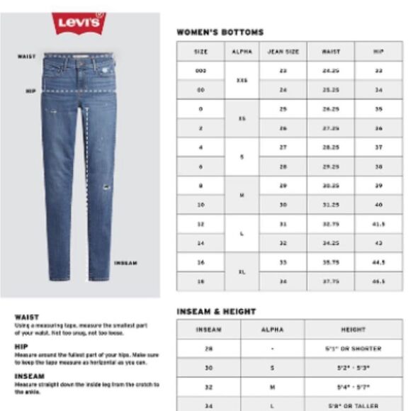 Women's Levi's Blue Skinny Jeans Size 32‎ - Picture 7 of 8